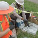 Environmental studies and soil collection for chemical testing are underway in the Fifth Ward